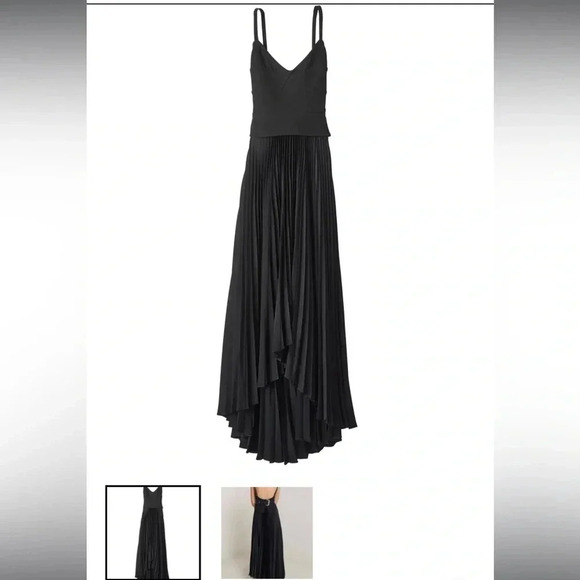 ALC Black Buckle Gwen Pleated Midi Dress - Picture 2 of 2